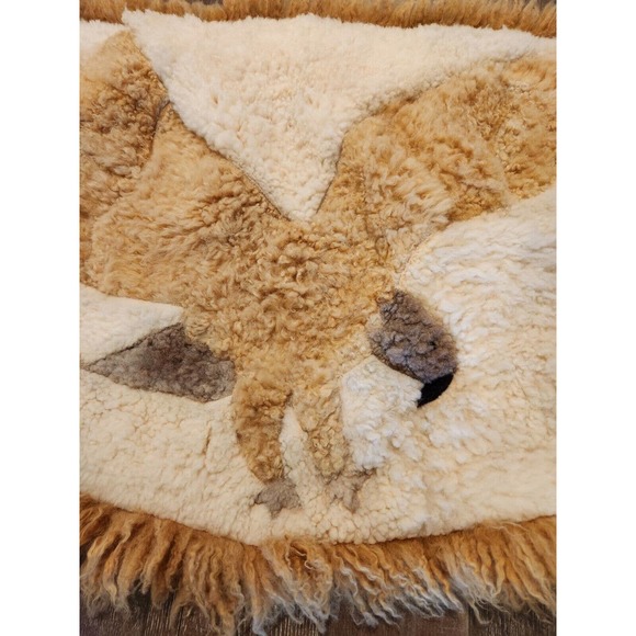 Alpaca Fur Eagle Vintage Fiber Art / Wall Tapestry 38 X 29 Signed 1986 - Picture 2 of 13